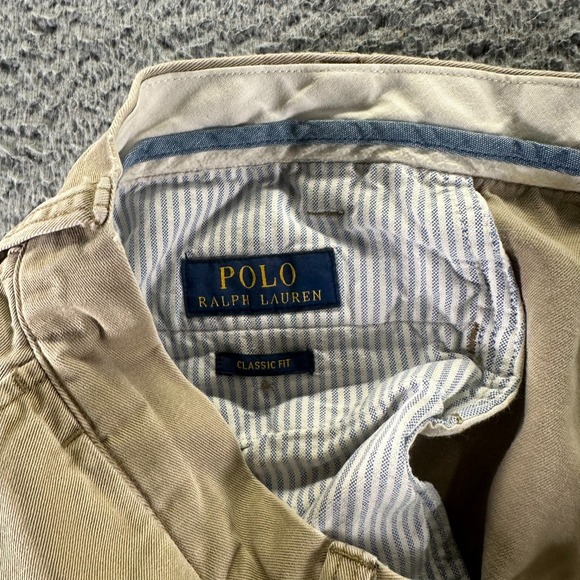Polo Ralph Lauren Pant Mens 36x30 Brown Cotton Chino Straight Business Office - Picture 6 of 10